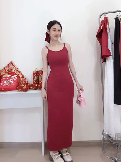BURGUNDY BODYCON DRESS - PETITEGIRLS 小个子定制款