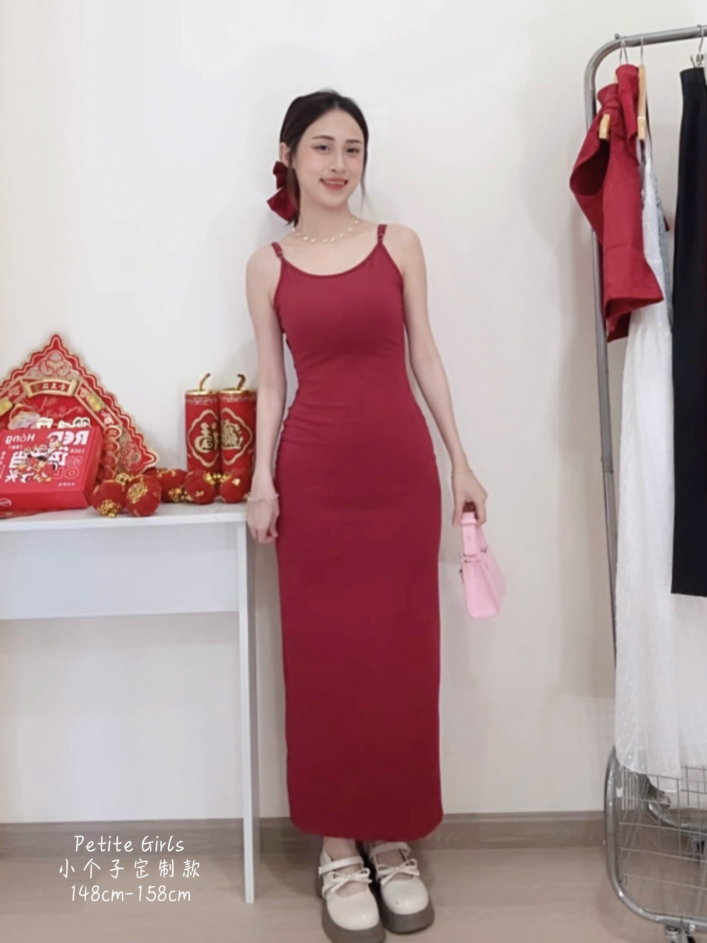 BURGUNDY BODYCON DRESS - PETITEGIRLS 小个子定制款