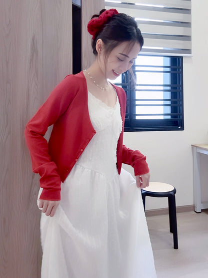 LUMIERE WHITE LACE MAXI DRESS - PETITEGIRLS 小个子定制款
