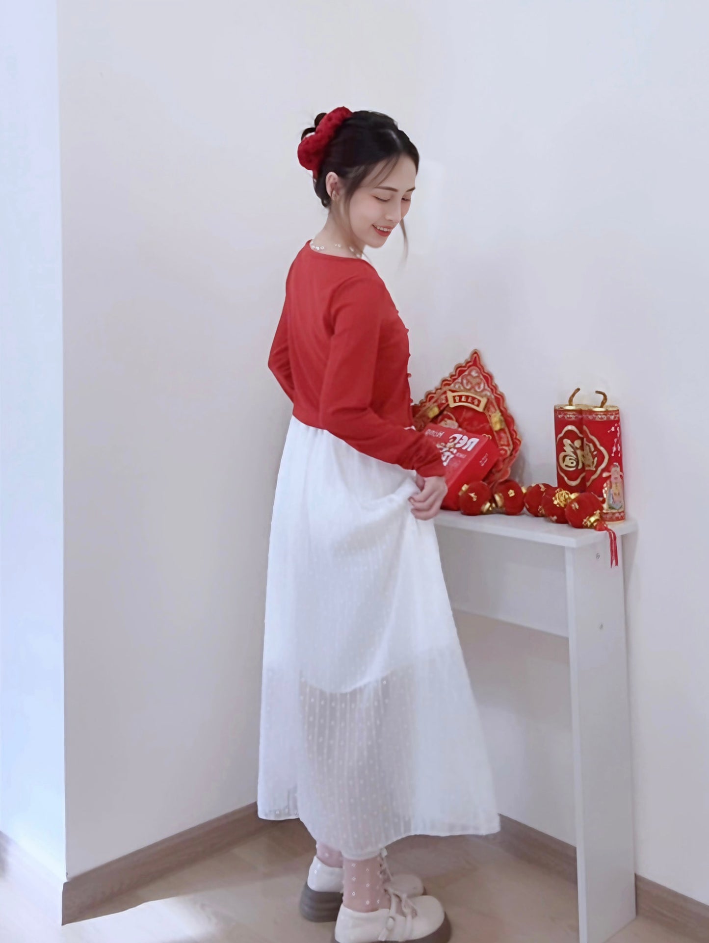 LUMIERE WHITE LACE MAXI DRESS - PETITEGIRLS 小个子定制款