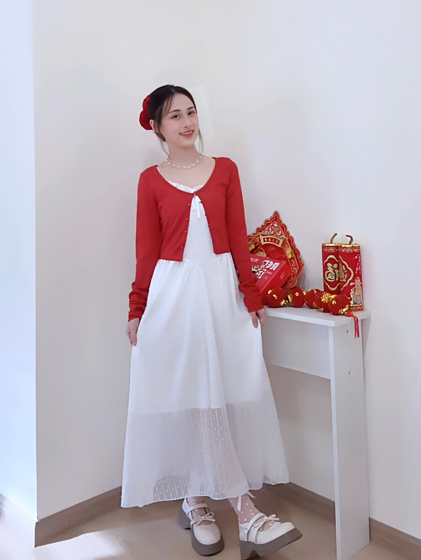 LUMIERE WHITE LACE MAXI DRESS - PETITEGIRLS 小个子定制款