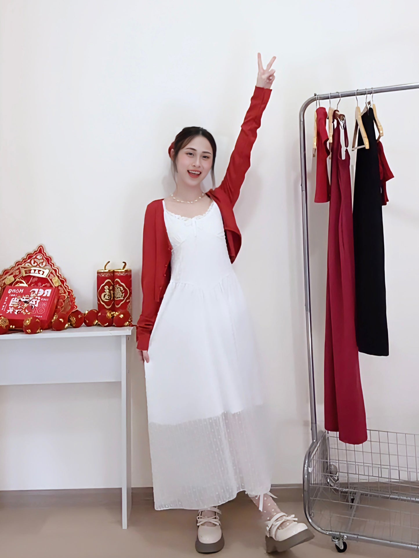 LUMIERE WHITE LACE MAXI DRESS - PETITEGIRLS 小个子定制款