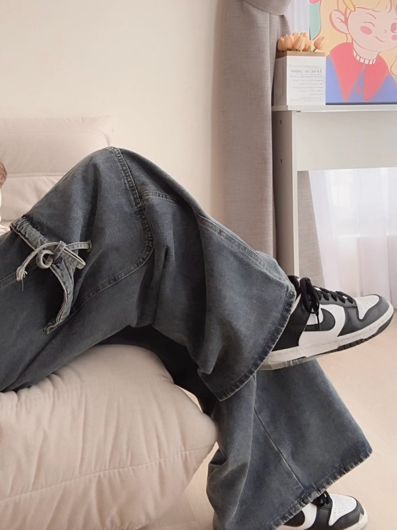 VINTAGE DENIM PANTS WITH POCKET- PETITEGIRLS 小个子定制款