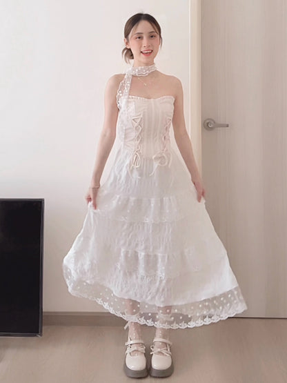 LONG LACE RUFFLE SKIRT- PETITEGIRLS 小个子定制款
