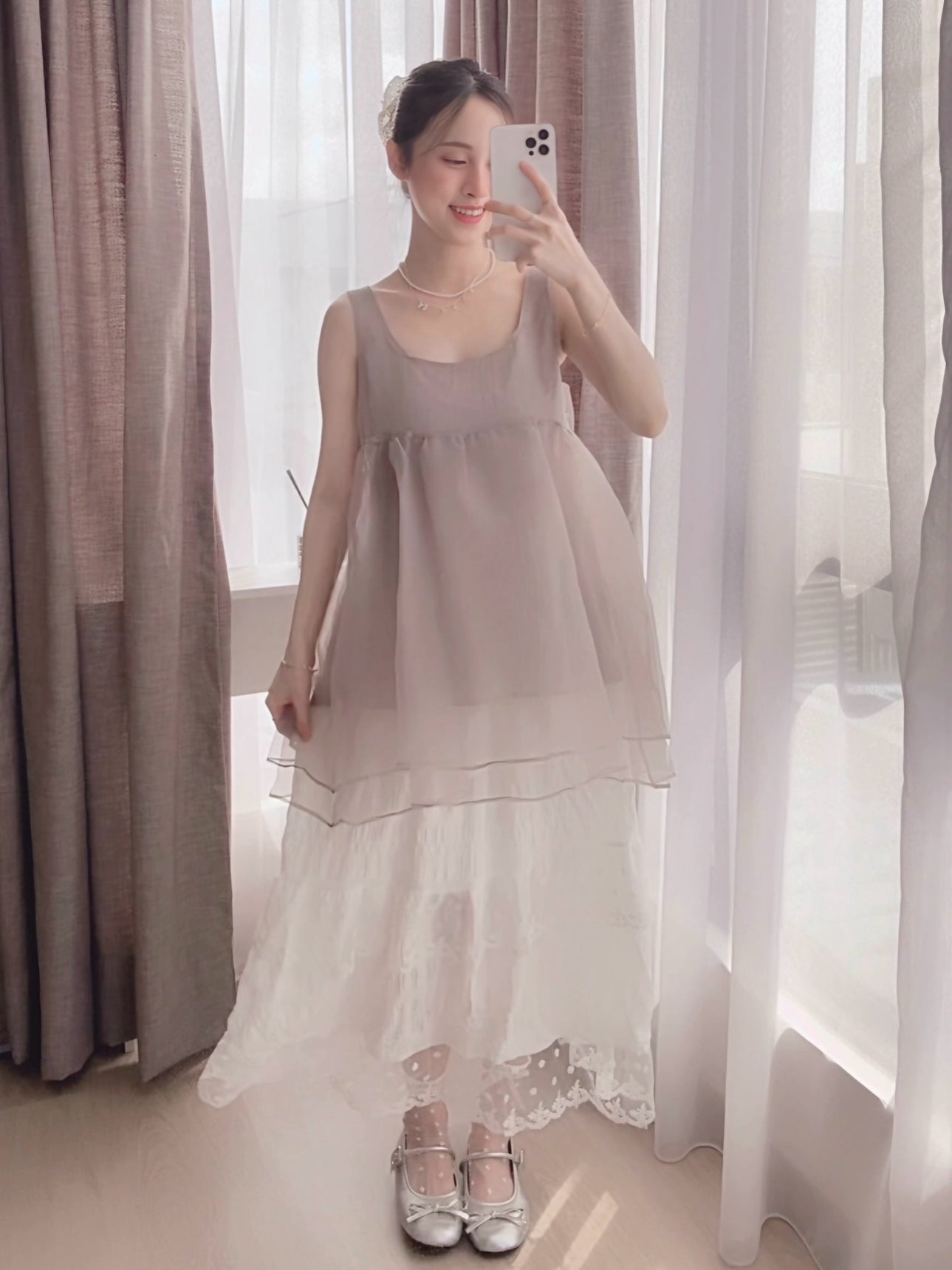 LONG LACE RUFFLE SKIRT- PETITEGIRLS 小个子定制款