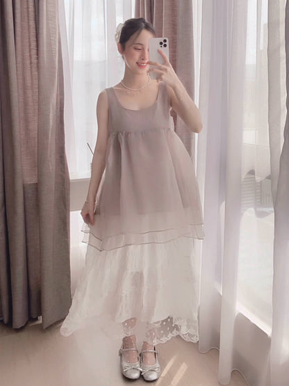 LONG LACE RUFFLE SKIRT- PETITEGIRLS 小个子定制款