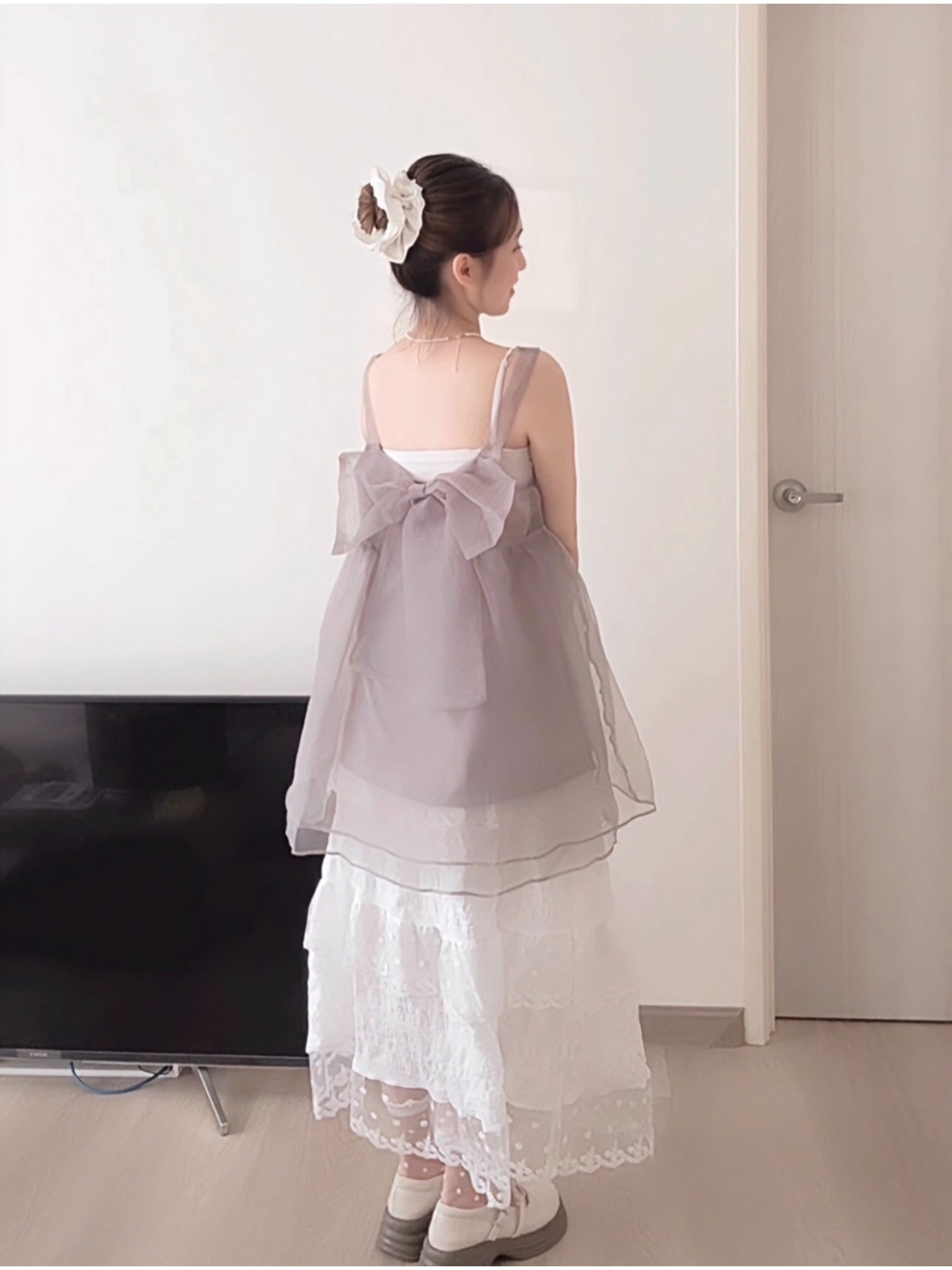 LONG LACE RUFFLE SKIRT- PETITEGIRLS 小个子定制款