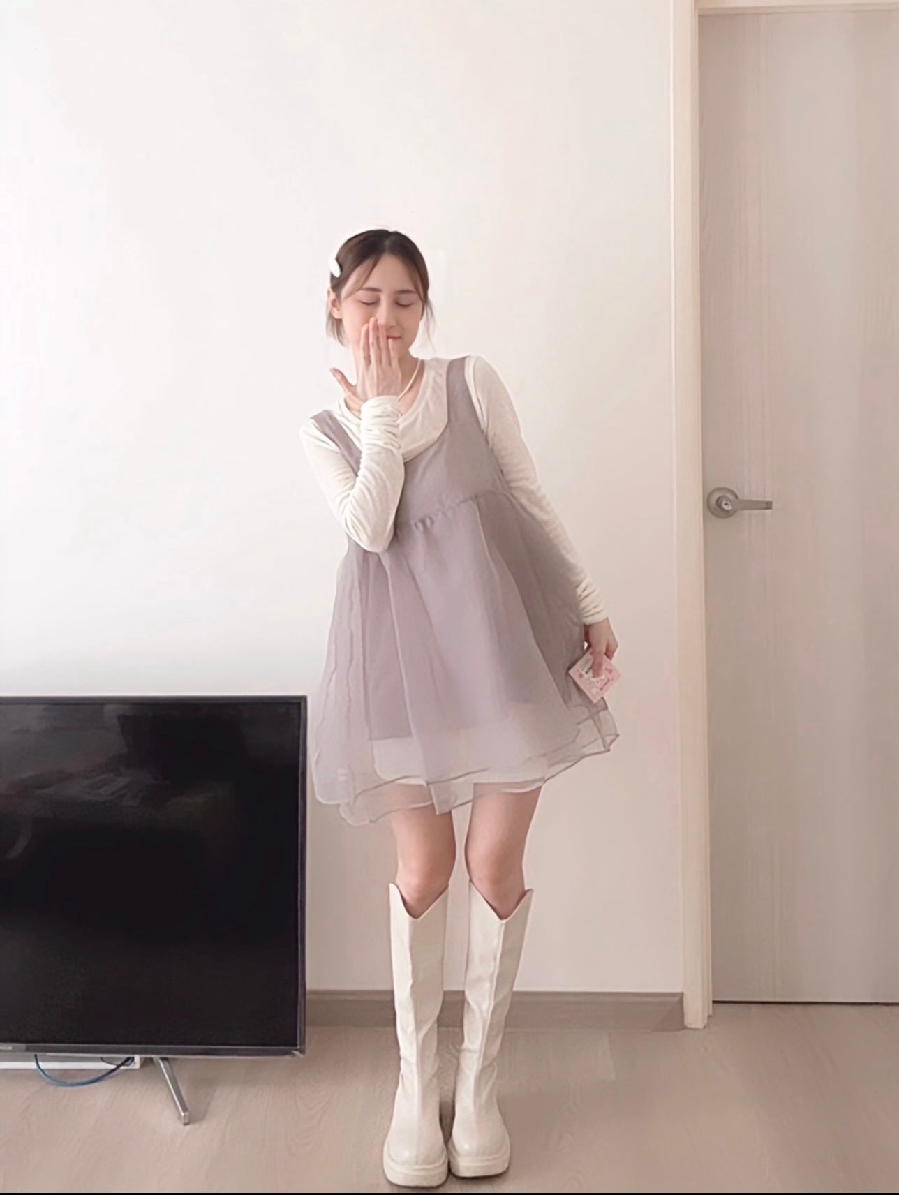 BIG BOW TULLE DRESS