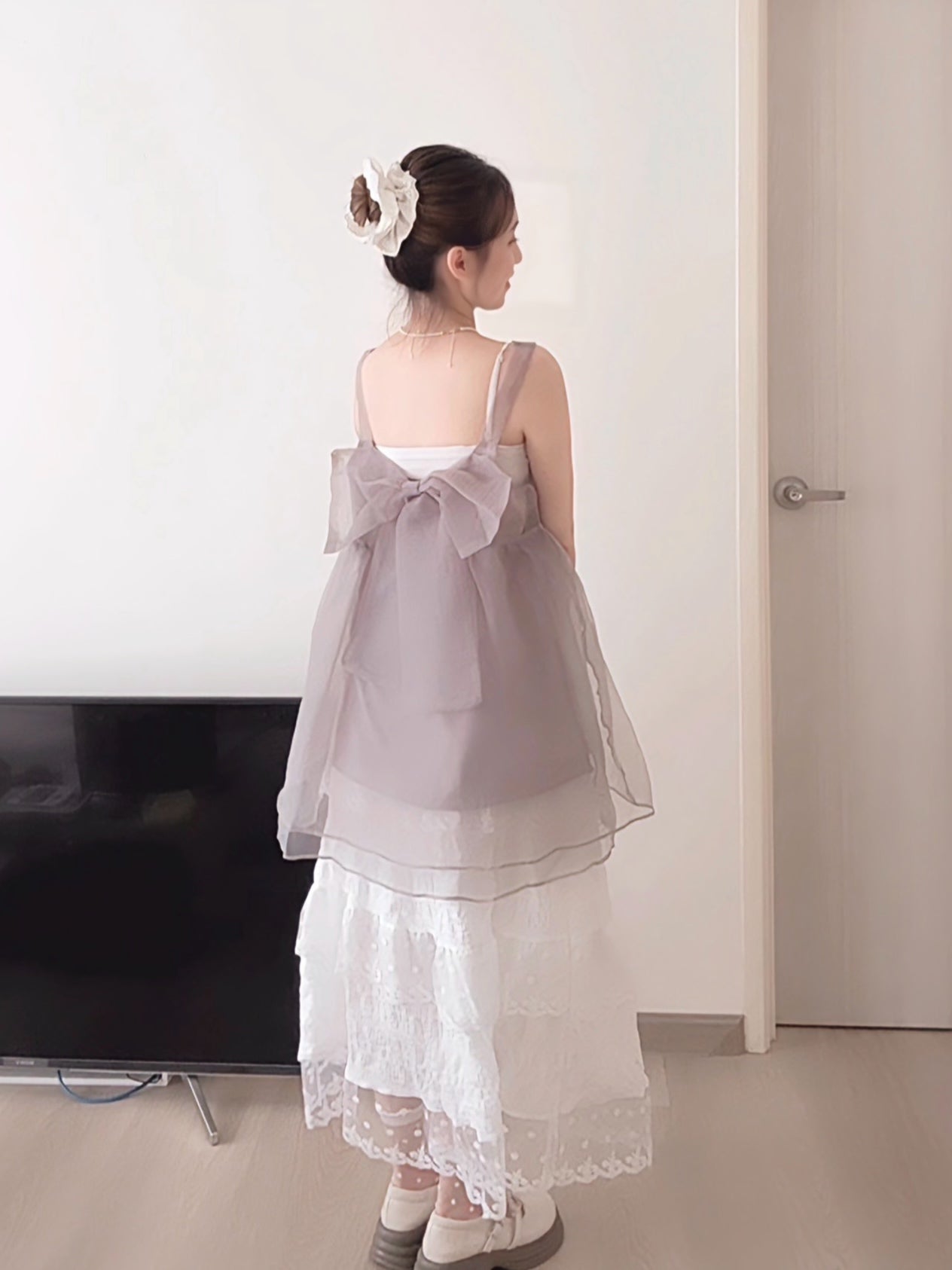 BIG BOW TULLE DRESS