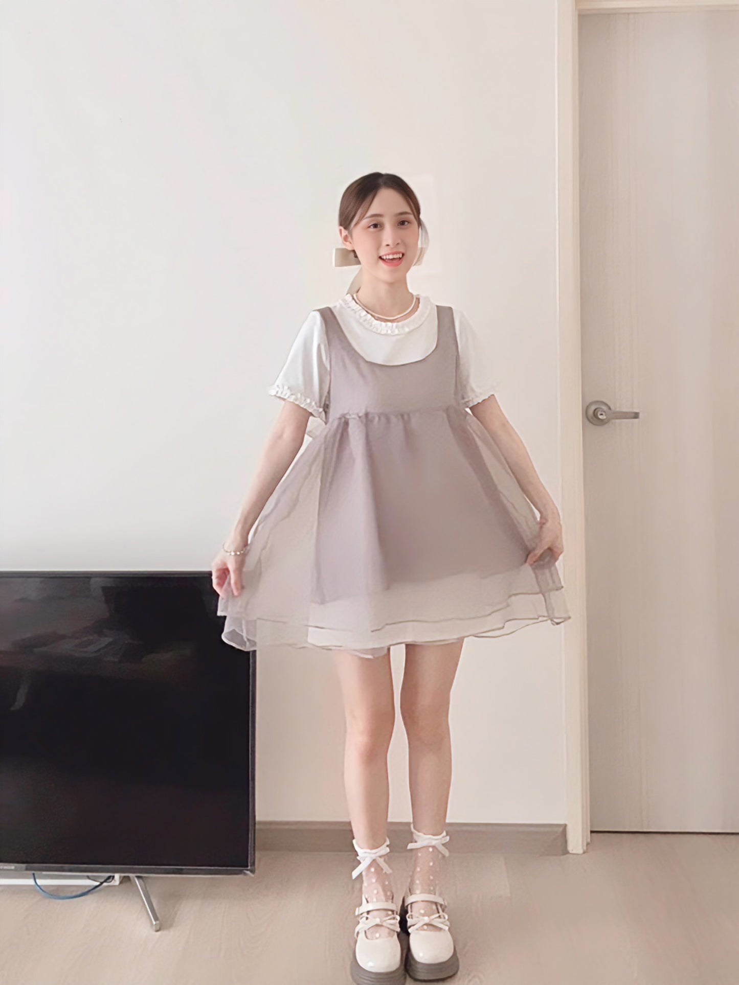 BIG BOW TULLE DRESS