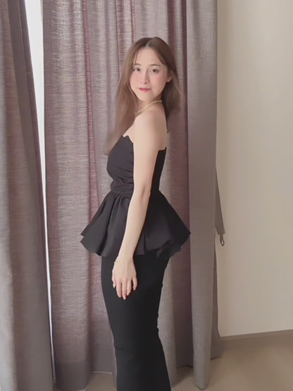 BLOSSOM TUBE TOP - BLACK