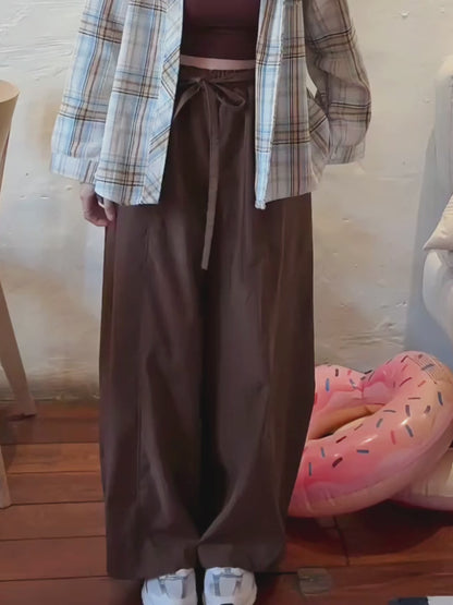 EFFORTLESS ELASTIC WAIST WIDE LEG PANTS - PETITEGIRLS 小个子定制款