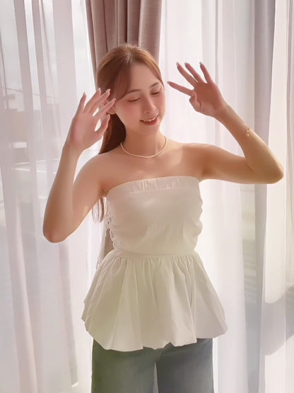 BLOSSOM TUBE TOP - WHITE