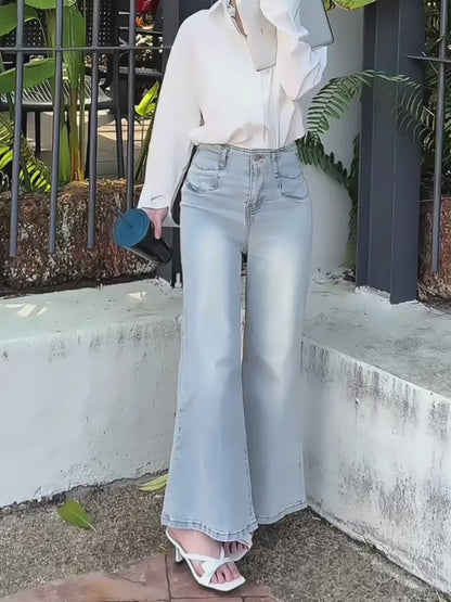MORNING BLUE FLARE DENIM  - PETITEGIRLS 小个子定制款