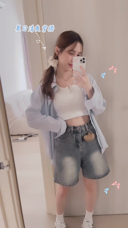 CASUAL DENIM SHORTS- PETITEGIRLS 小个子定制款